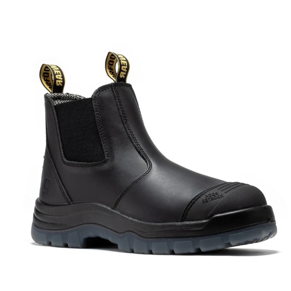 ROCKROOSTER Bakken Black 6 inch Pull on Leather Work Boots AK227